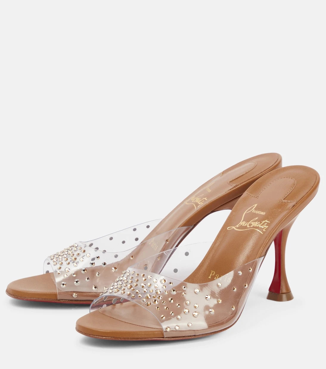 Christian Louboutin - Nudes Degramule embellished mules