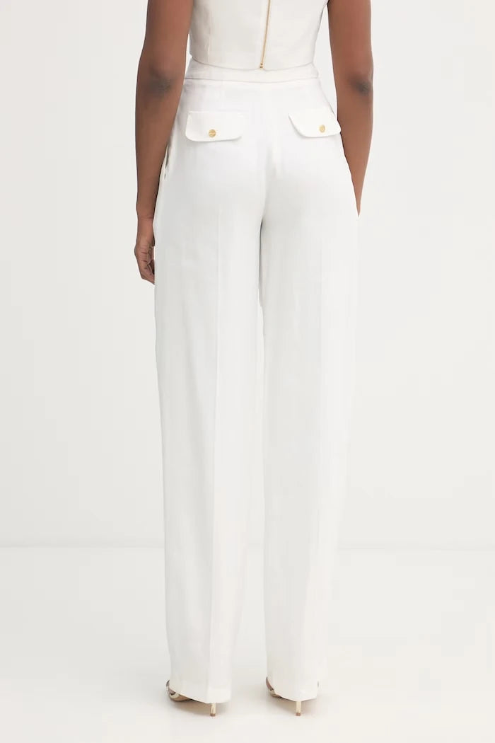 Elisabetta Franchi resmi kadın keten pantolon