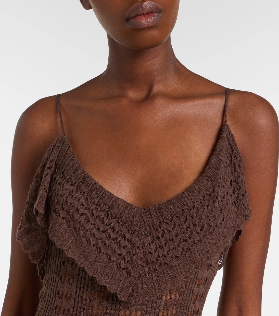 Aya Muse - Ruffled pointelle maxi dress