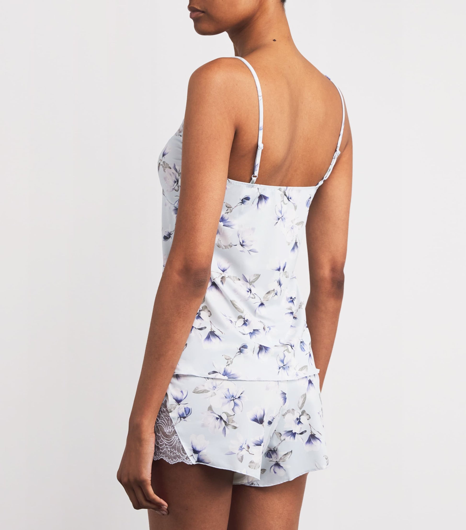 Fantasie Blue Lace-Trim Floral Lucia Camisole Top