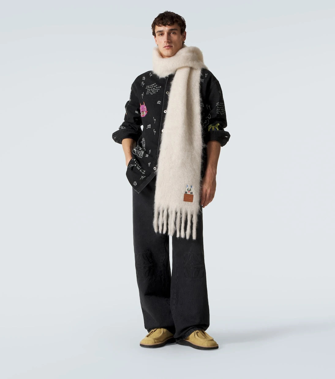 Loewe - x Louis Wain mohair and wool-blend scarf
