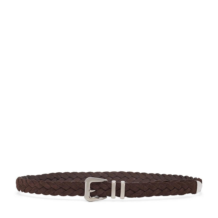 Brunello Cucinelli Suede Braided Belt