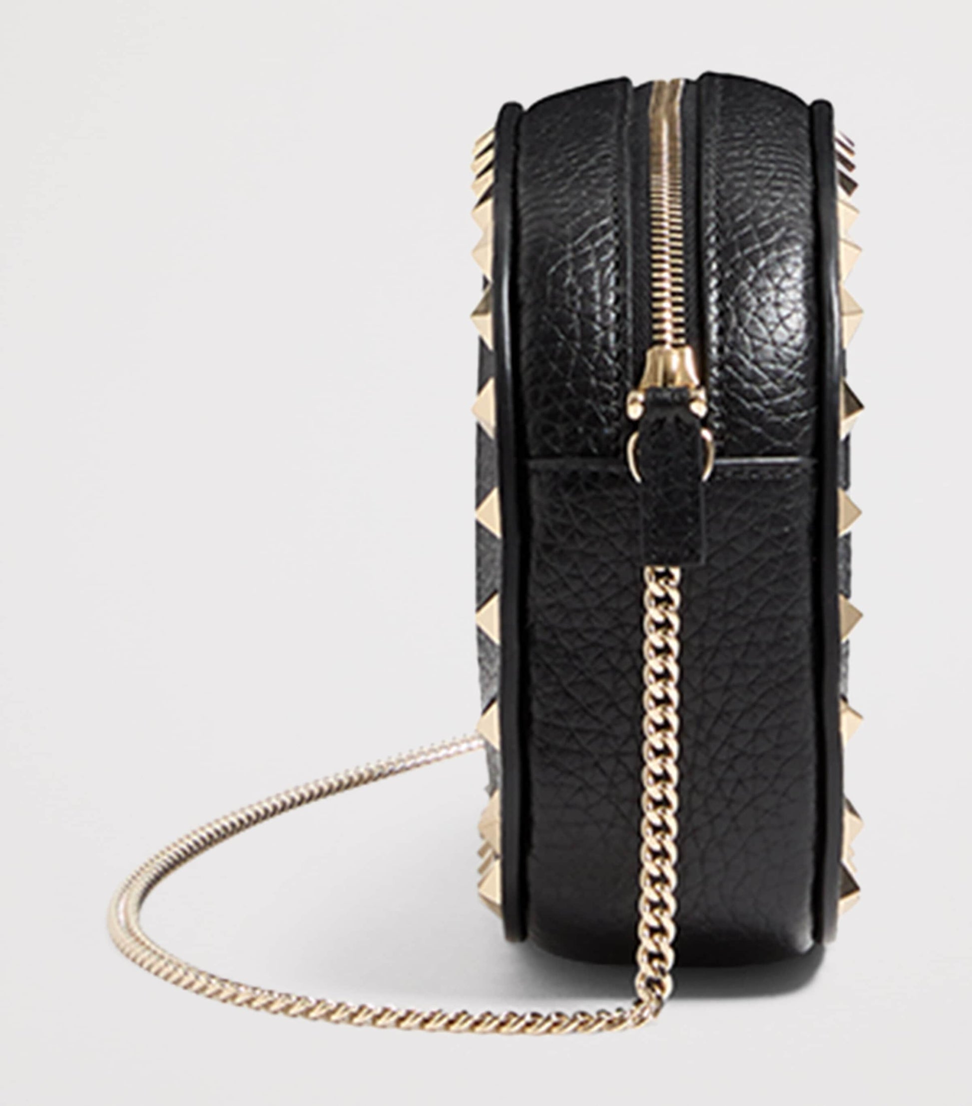 Valentino Garavani Black Mini Leather Rockstud Shoulder Bag