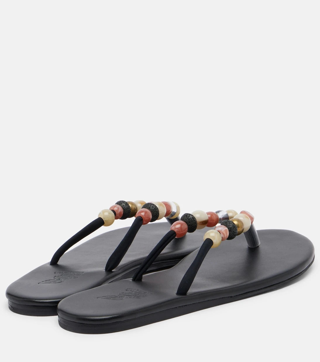 Ancient Greek Sandals - Saionara beaded leather thong sandals