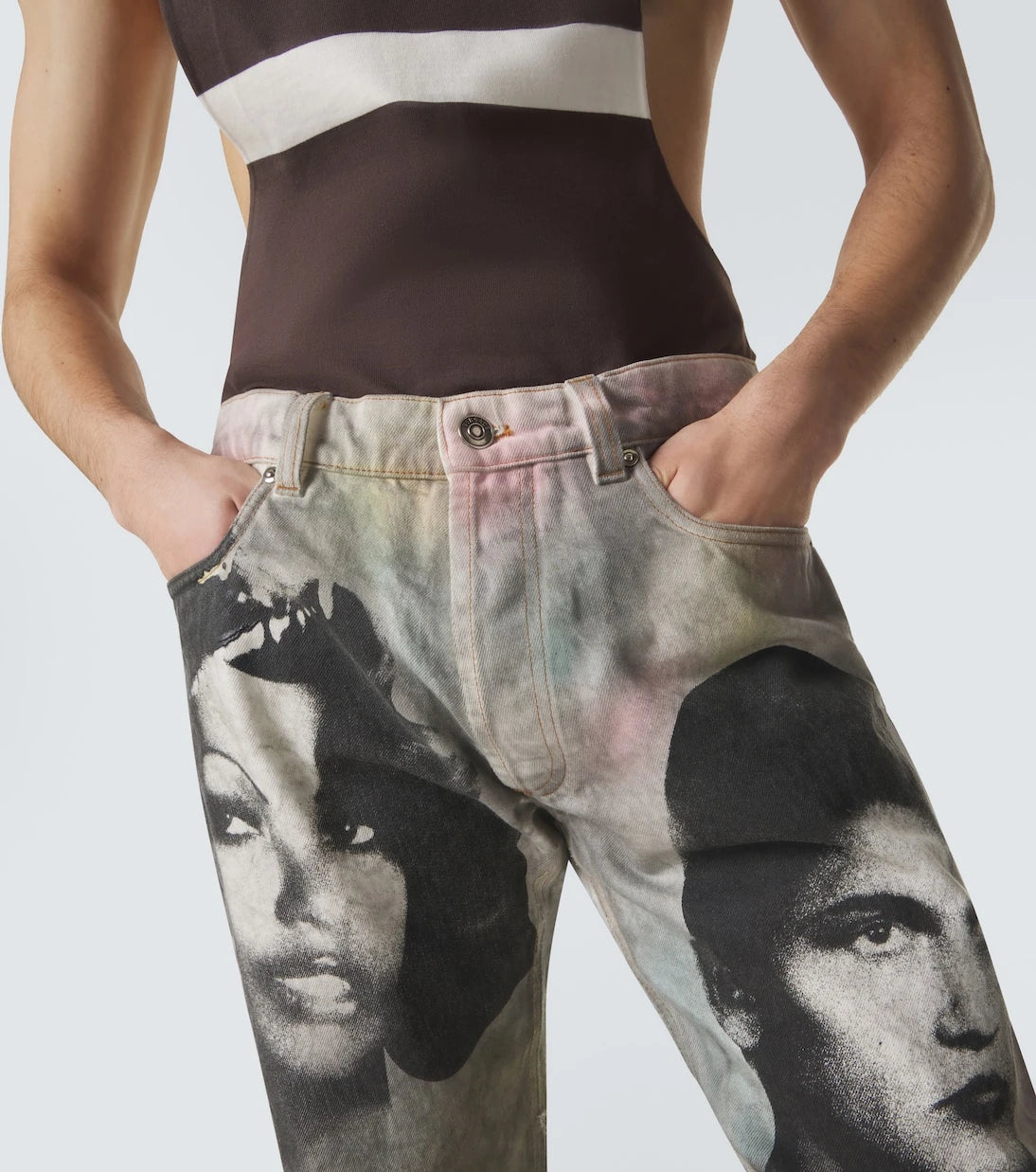 Versace - Printed straight jeans