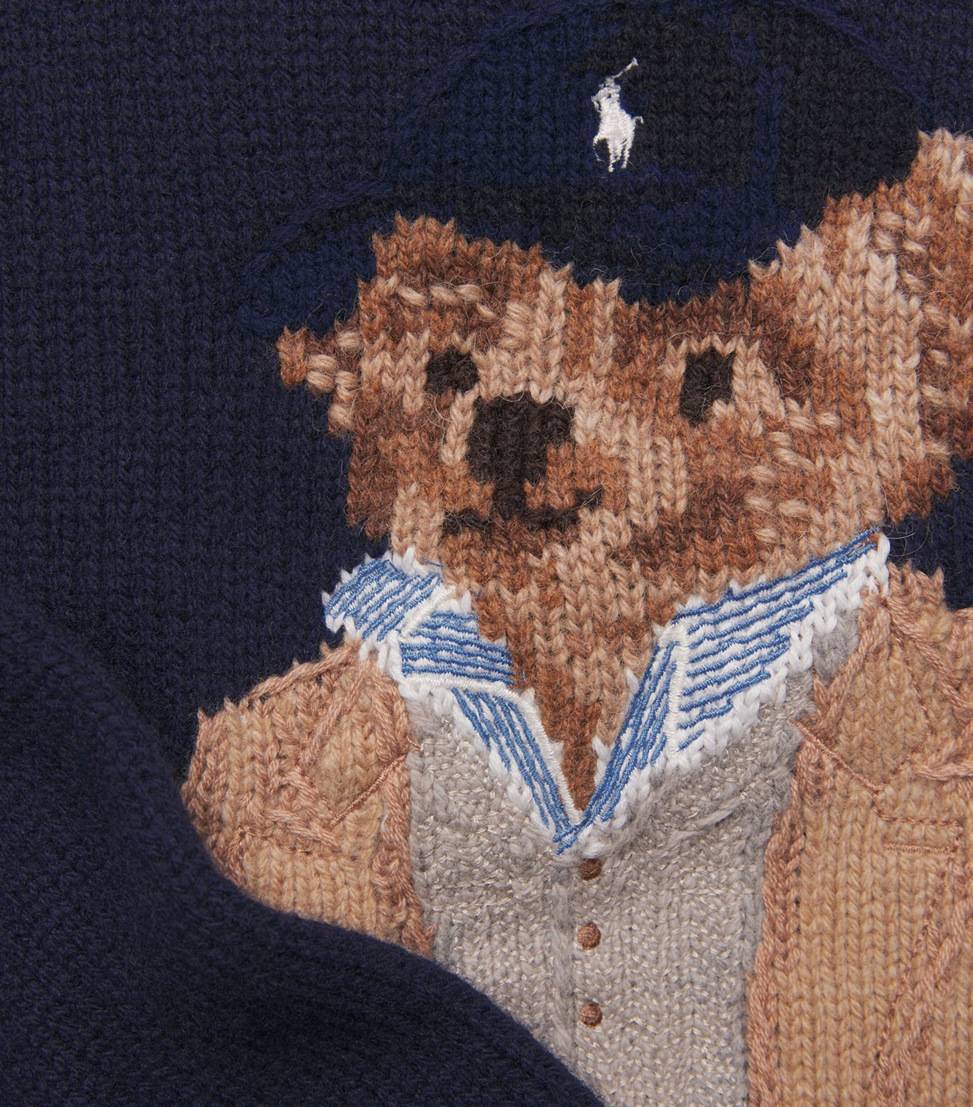 Wool-Cashmere Polo Bear Sweater