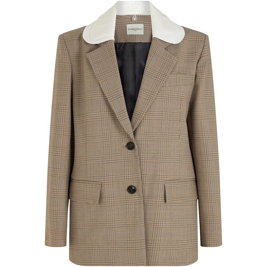 Claudie Pierlot Multi Wool-Blend Checked Blazer