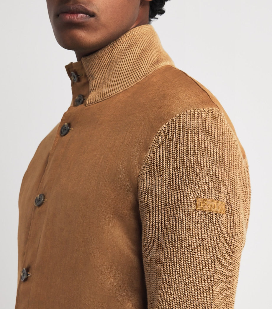 Linen Cardigan BROWN
