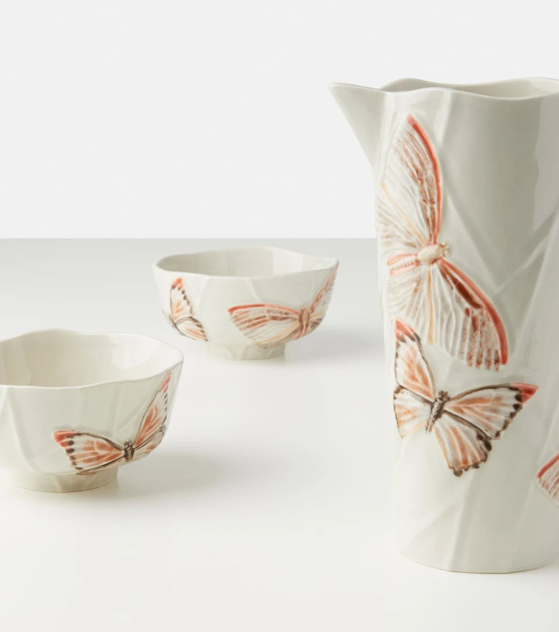 Bordallo Pinheiro - Cloudy Butterflies pitcher by Claudia Schiffer