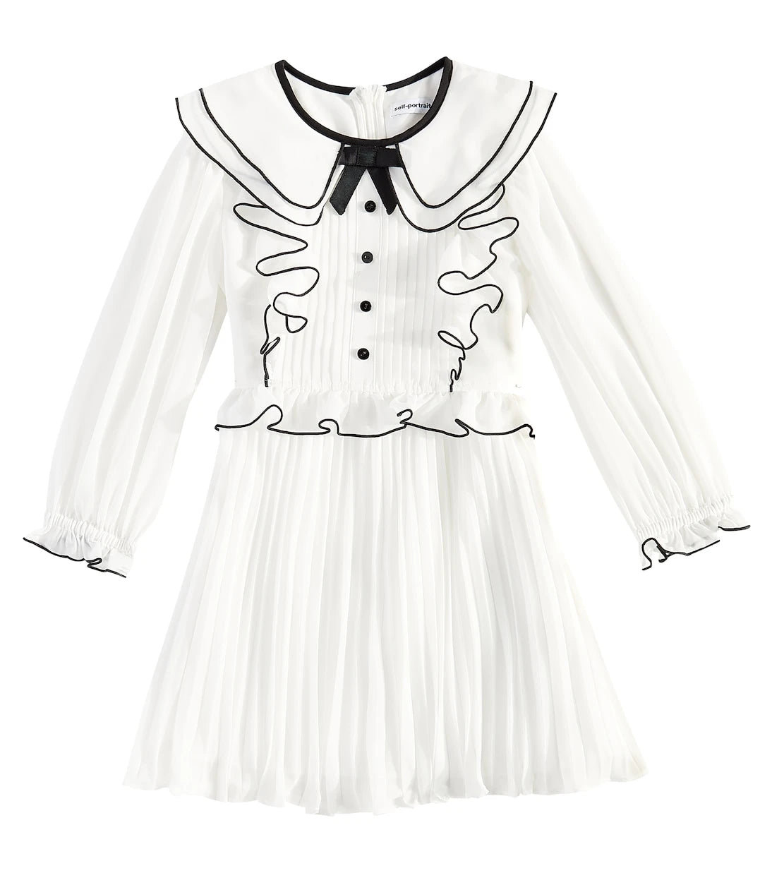 Self-Portrait Kids - Ruffled pleated chiffon dress
