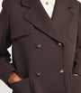 Sandro Paris Brown Virgin Wool-Blend Double-Breasted Overcoat