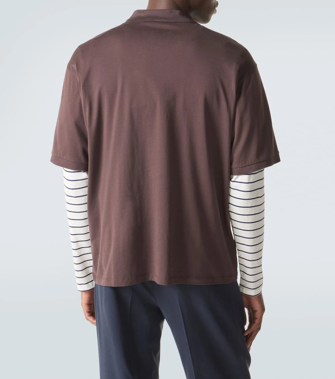 Miu Miu - Layered striped cotton polo shirt