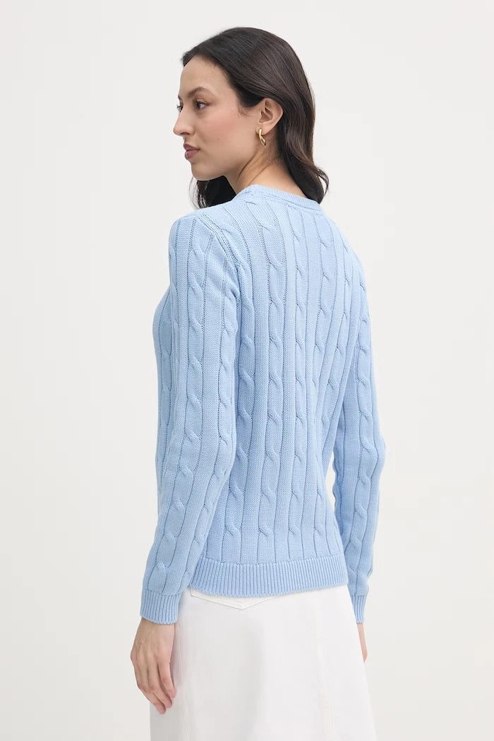 U.S. Polo Assn. Kadın Pamuklu Kazak CREW NECK CABLE