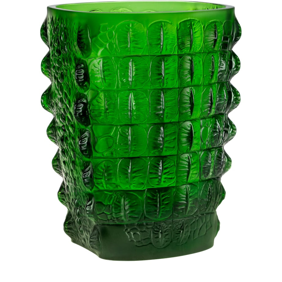 Lalique Crystal Crocodile Vase (26.5cm)