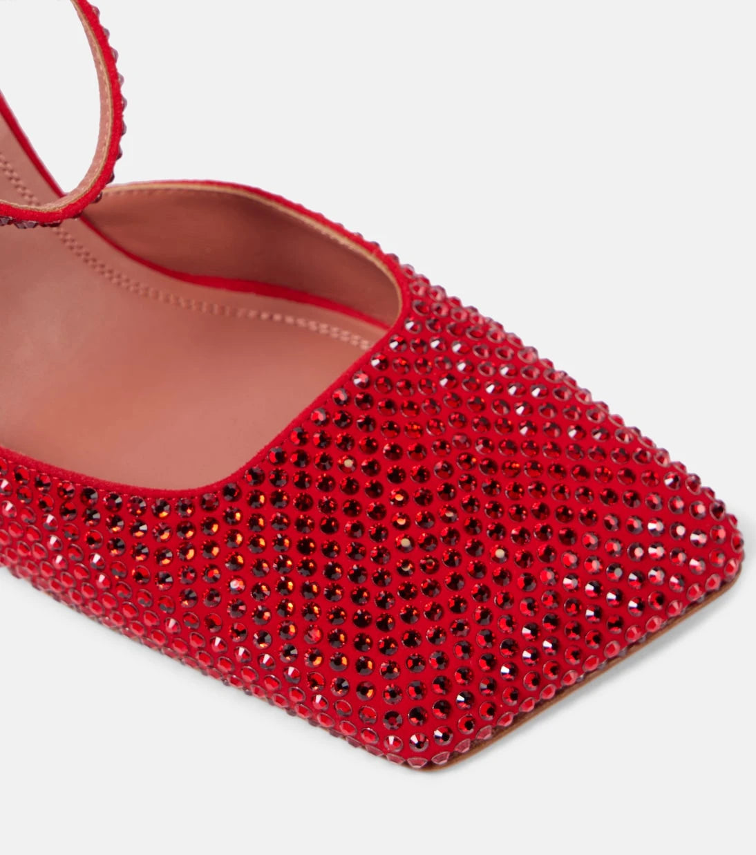 Amina Muaddi - Charlotte Crystal 95 suede pumps
