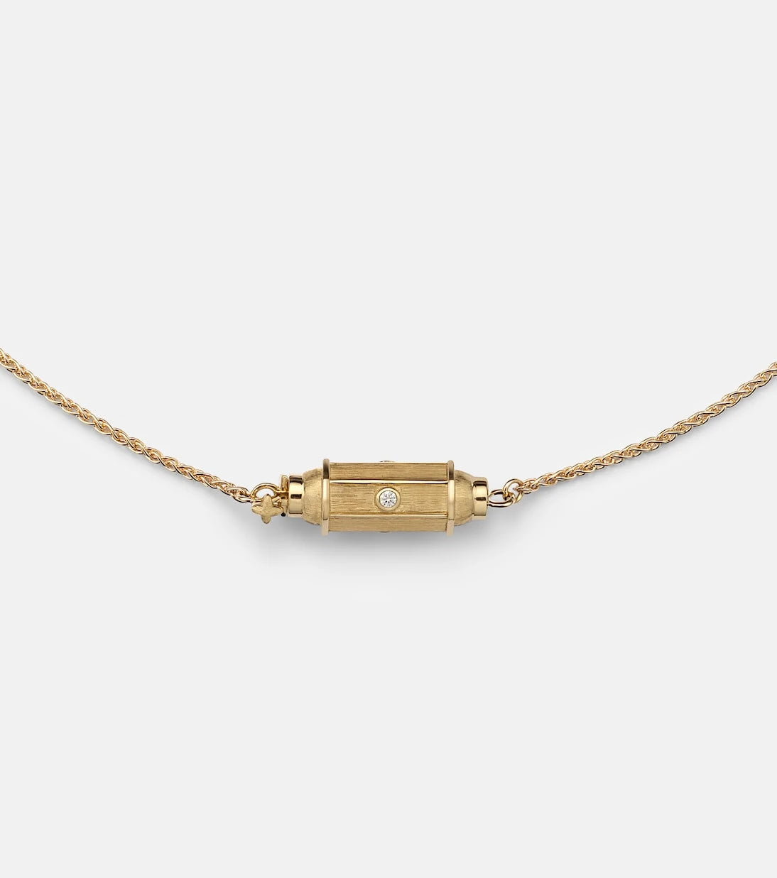 Marie Lichtenberg - Coco Micro 18kt gold locket necklace with diamonds