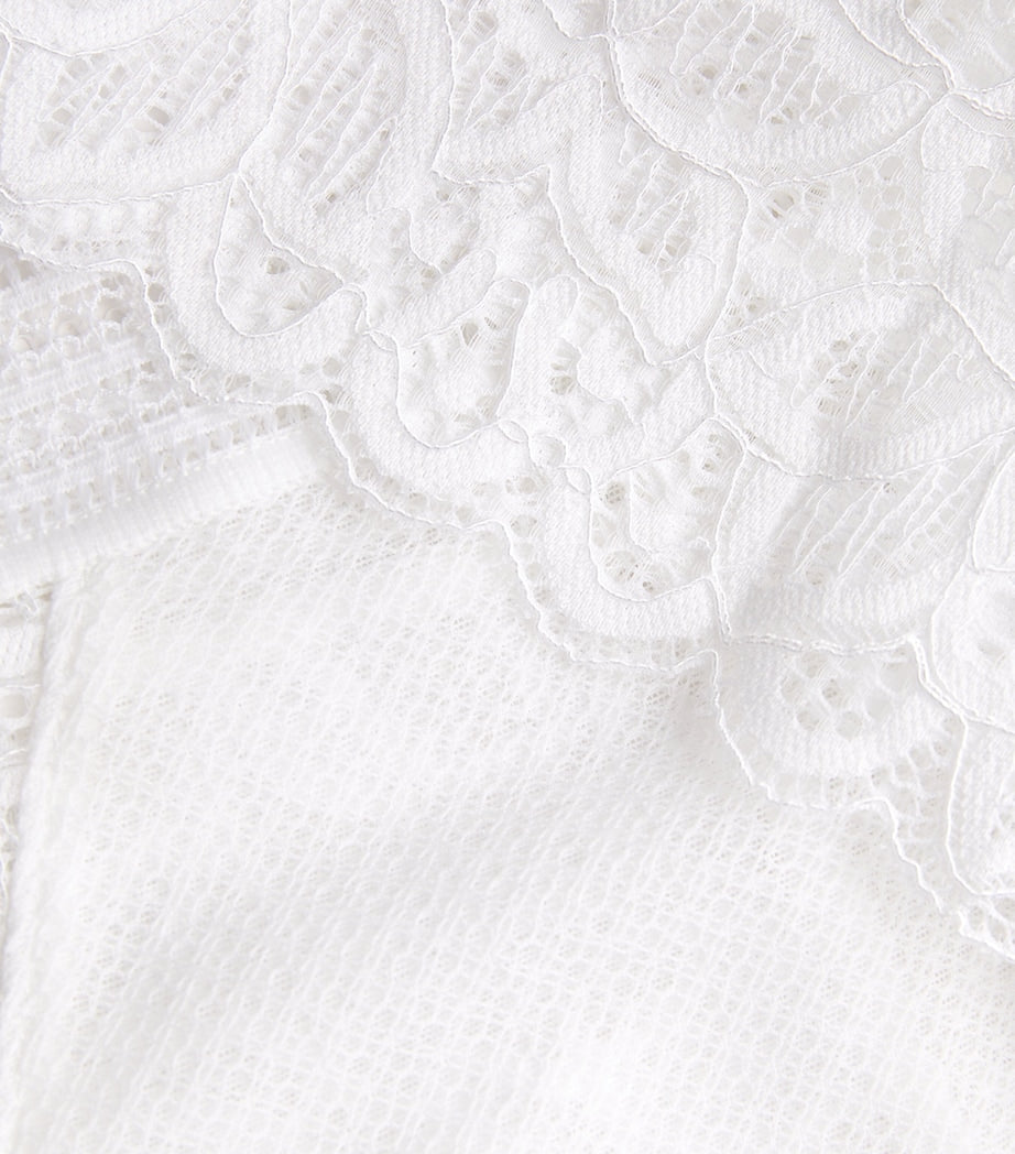 Wacoal White Lace-Trim Raffine Tanga