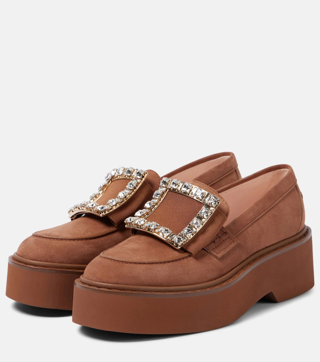 Roger Vivier - Viv' Rangers suede platform loafers