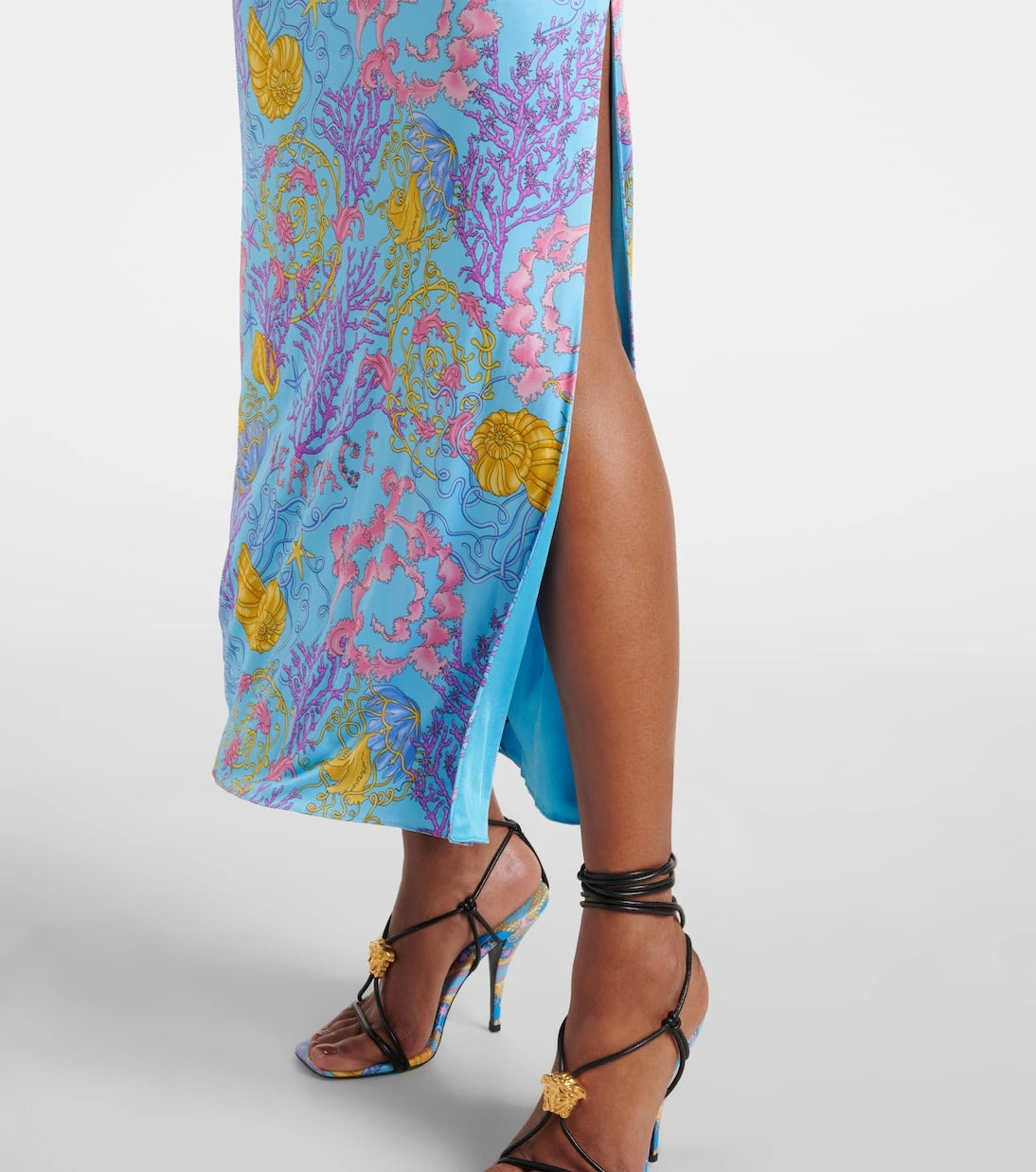 Versace - Su Altı Barok drapli jarse elbise