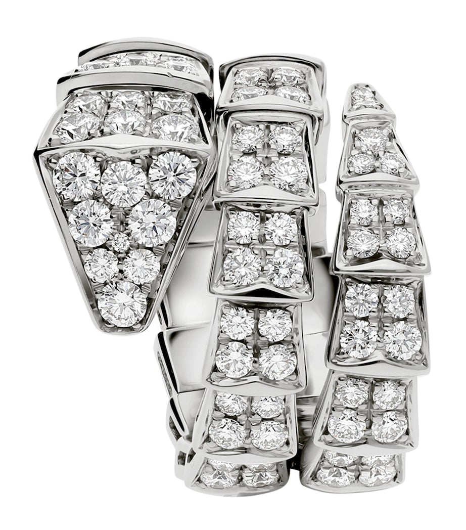 White Gold and Diamond Serpenti Viper Ring