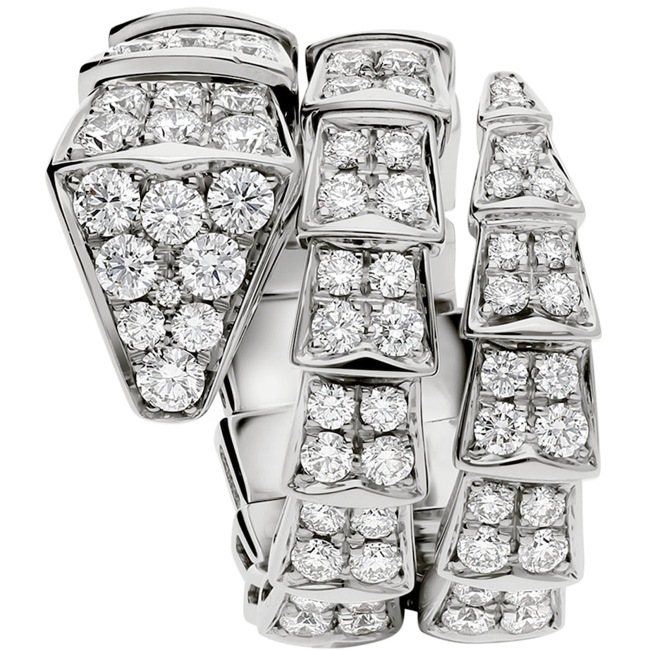 White Gold and Diamond Serpenti Viper Ring