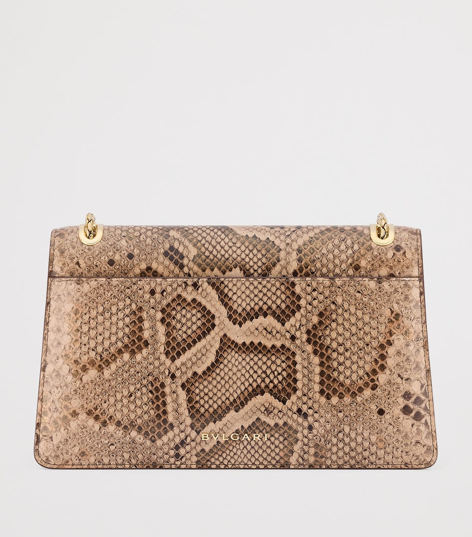 Bvlgari Beige Python Leather Serpenti Forever Shoulder Bag