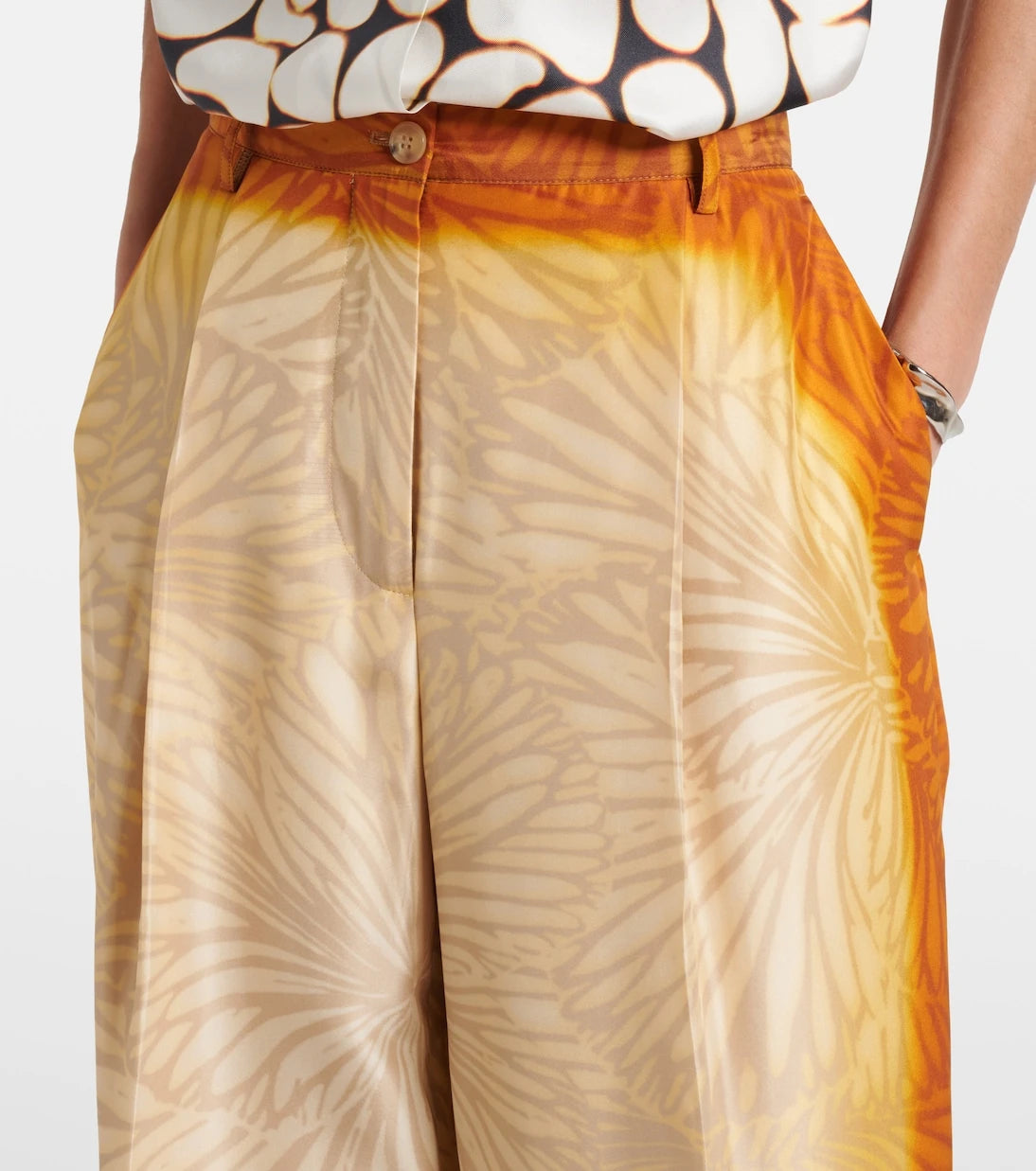 Dries Van Noten - Porters printed silk wide-leg pants