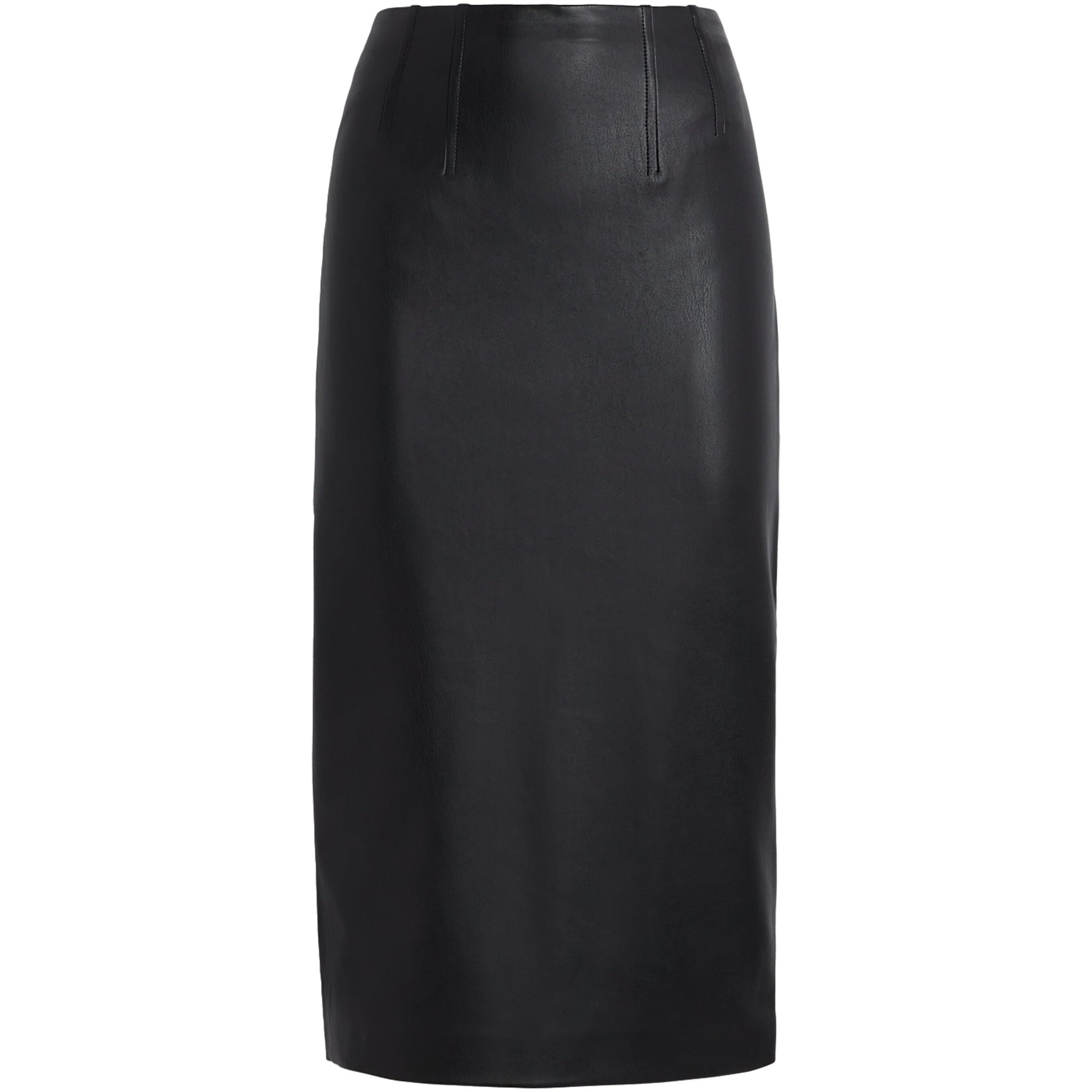 Faux Leather Holmes Midi Skirt BLACK