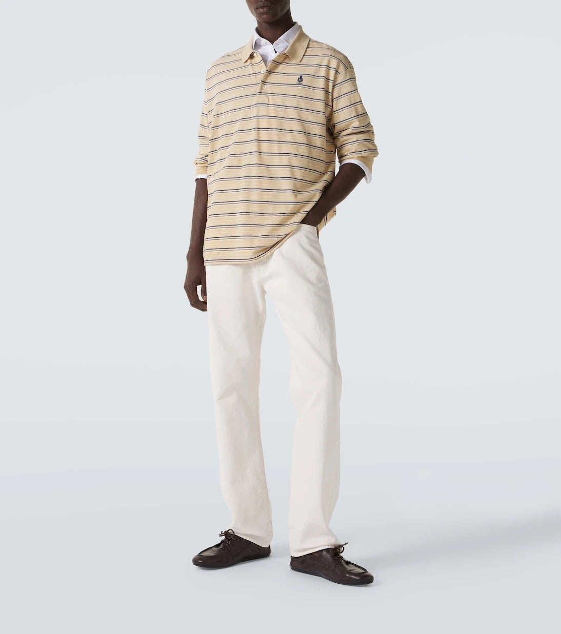 Prada - Striped cotton piqué polo shirt