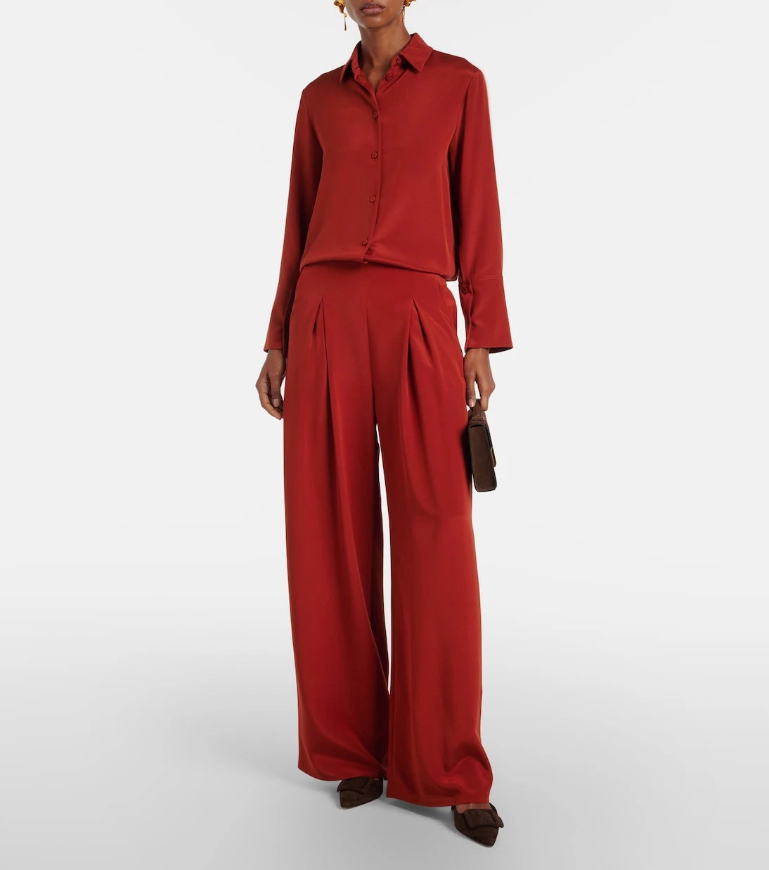 Max Mara - Voliera silk-blend satin shirt
