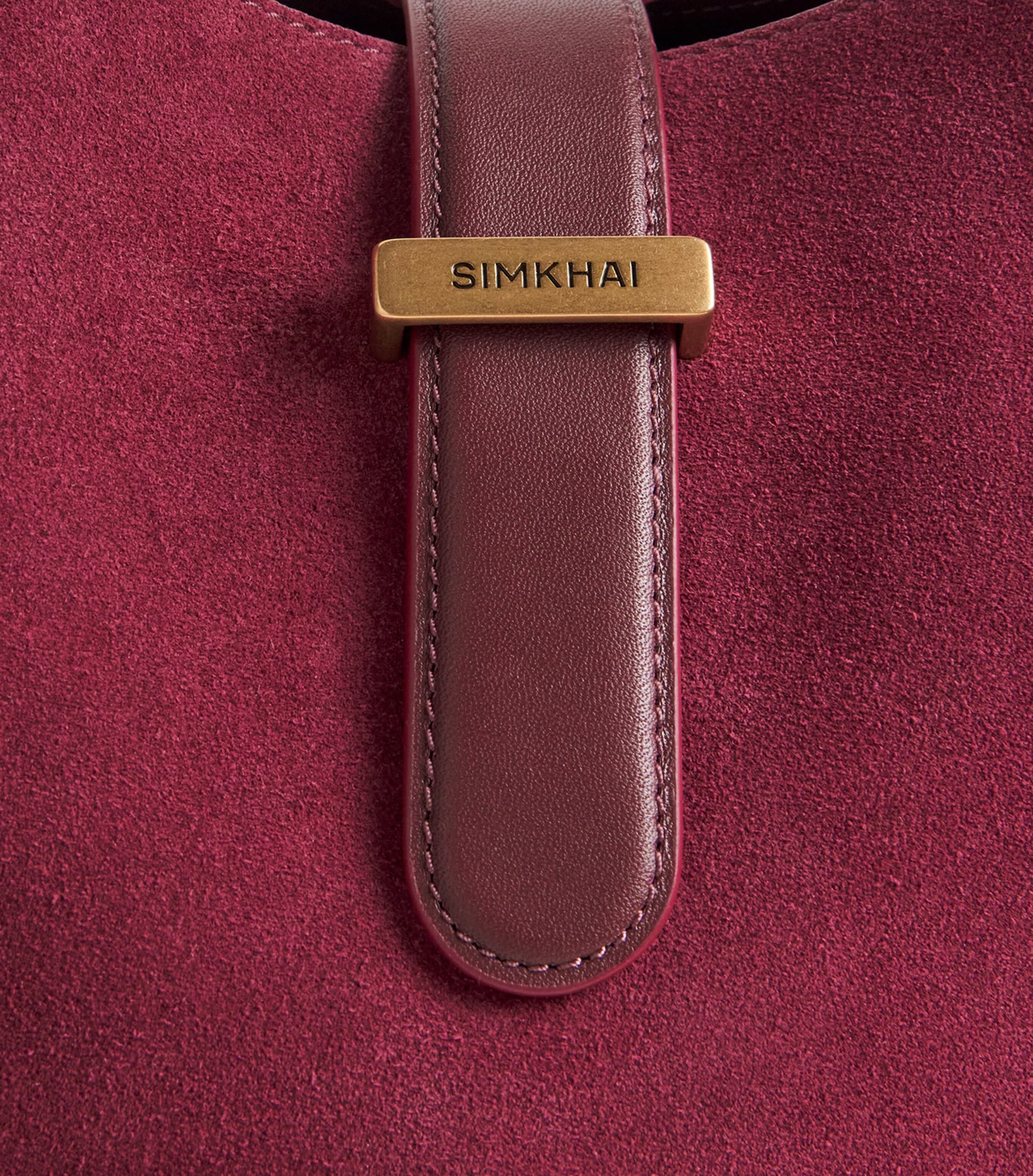 Simkhai Red Suede Khai Shoulder Bag