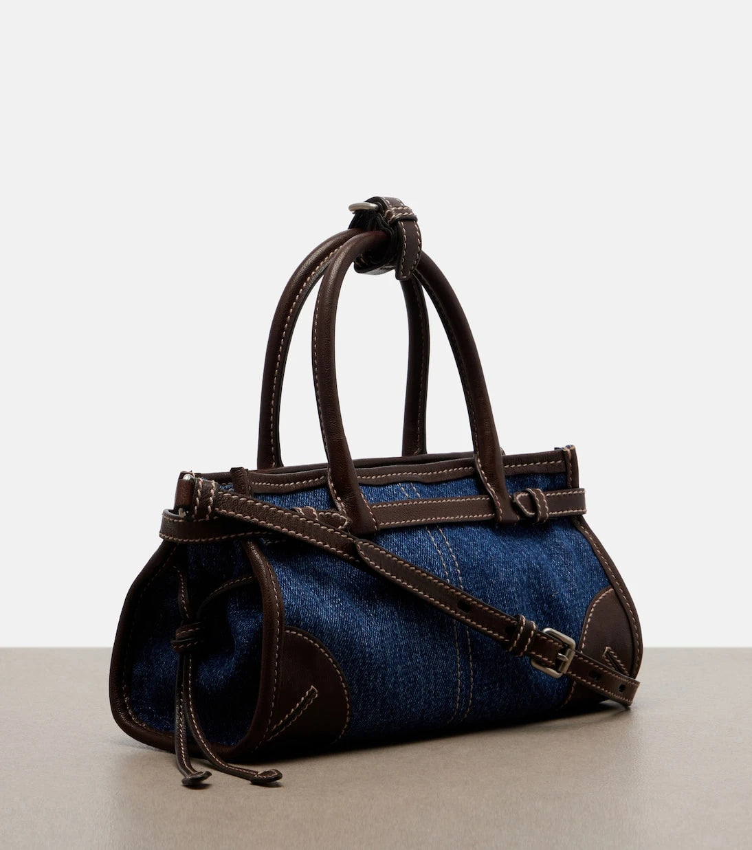 Prada - Prada Bonnie Small denim top-handle bag