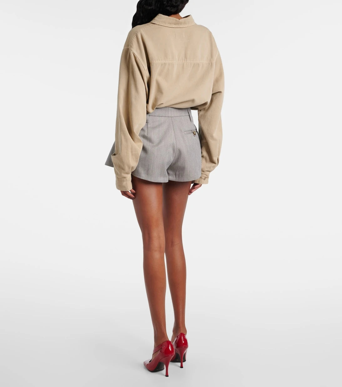 Stella McCartney - High-rise wool-blend shorts