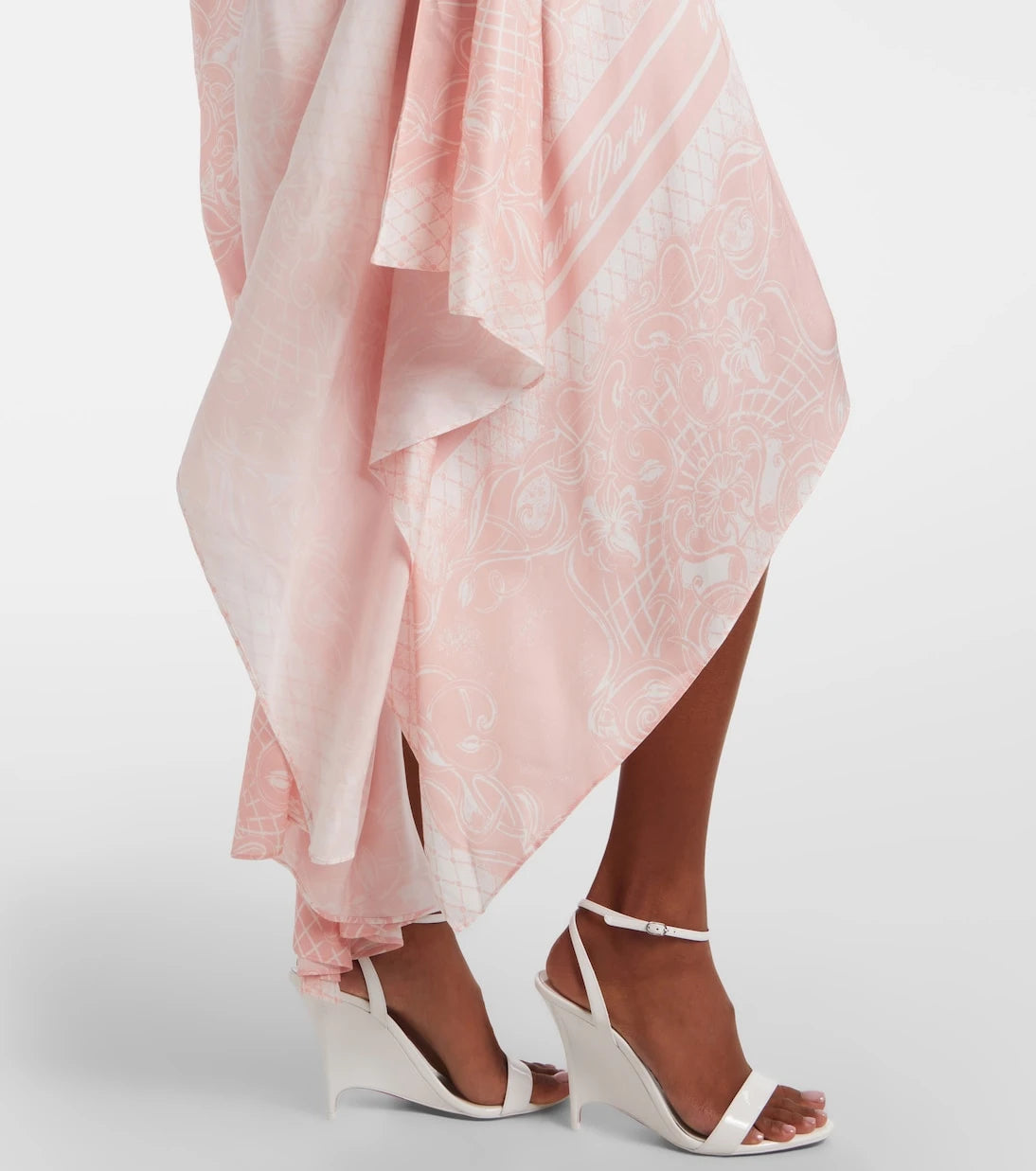 Balmain - Printed asymmetric maxi dress