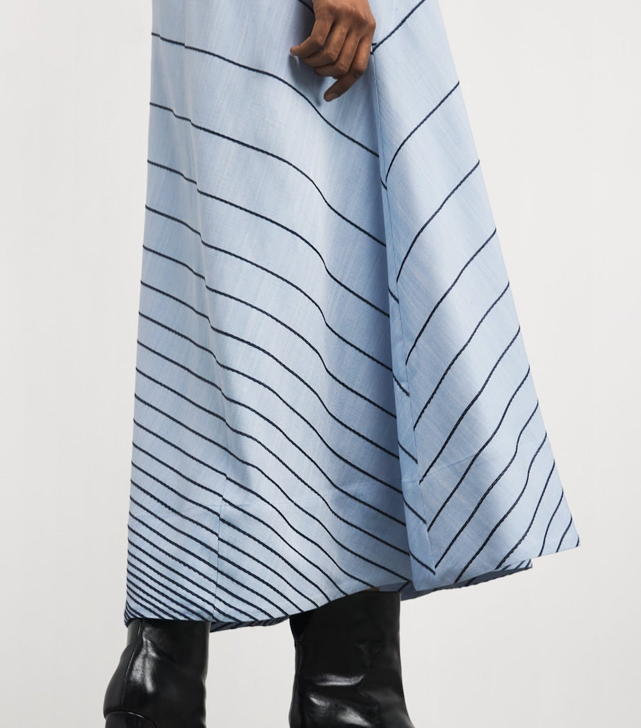 Embroidered Striped Maryse Maxi Dress OXFORD BLUE/COBALT