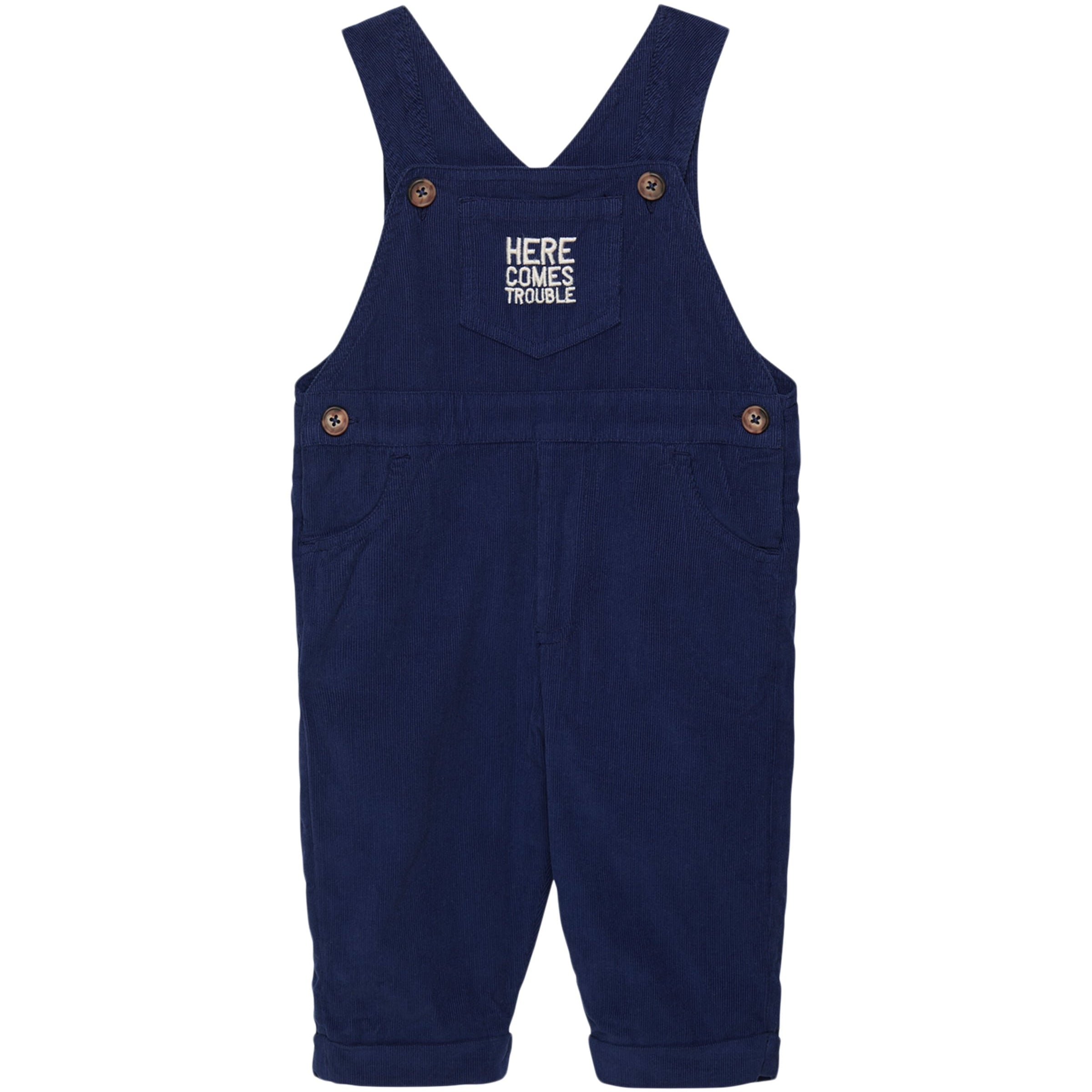 Cotton Here Comes Trouble Dungarees (3-36 Months)
