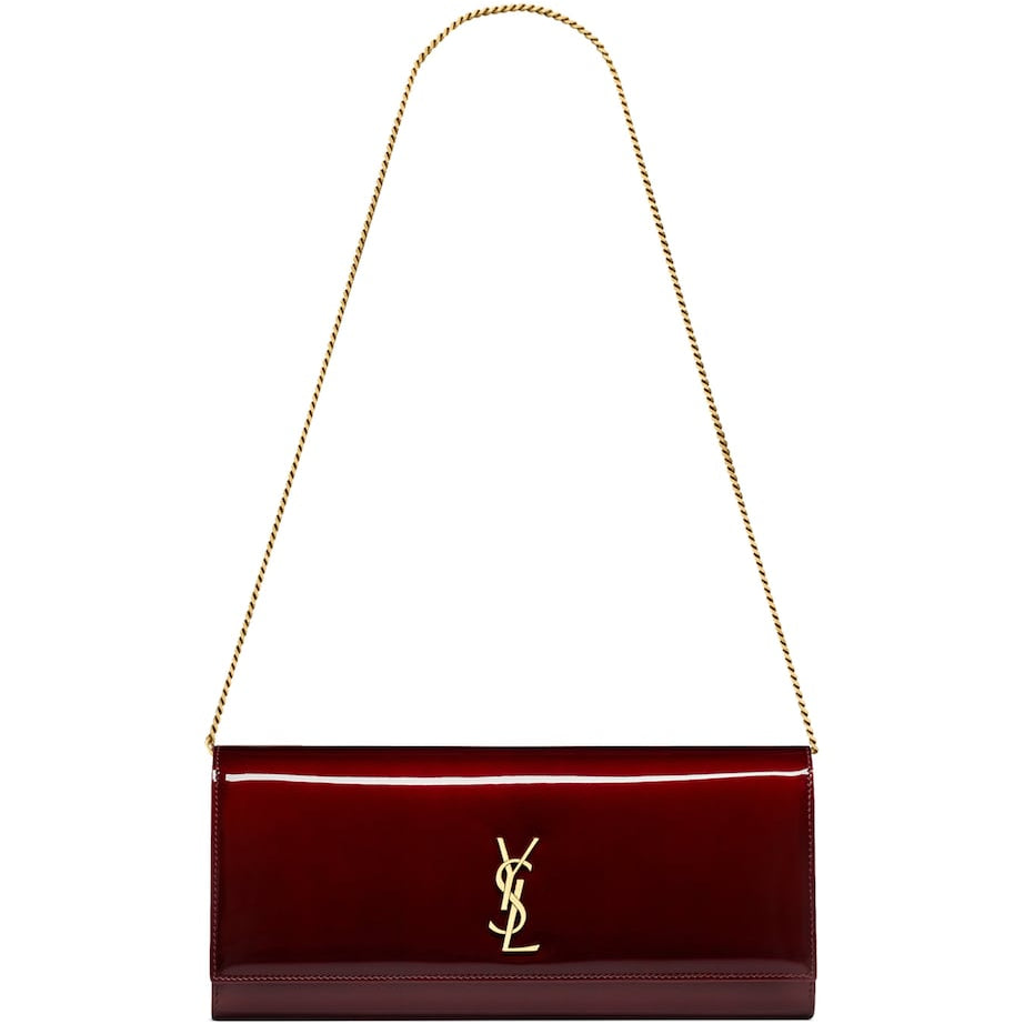 Saint Laurent Red Kate Patent Chain Wallet