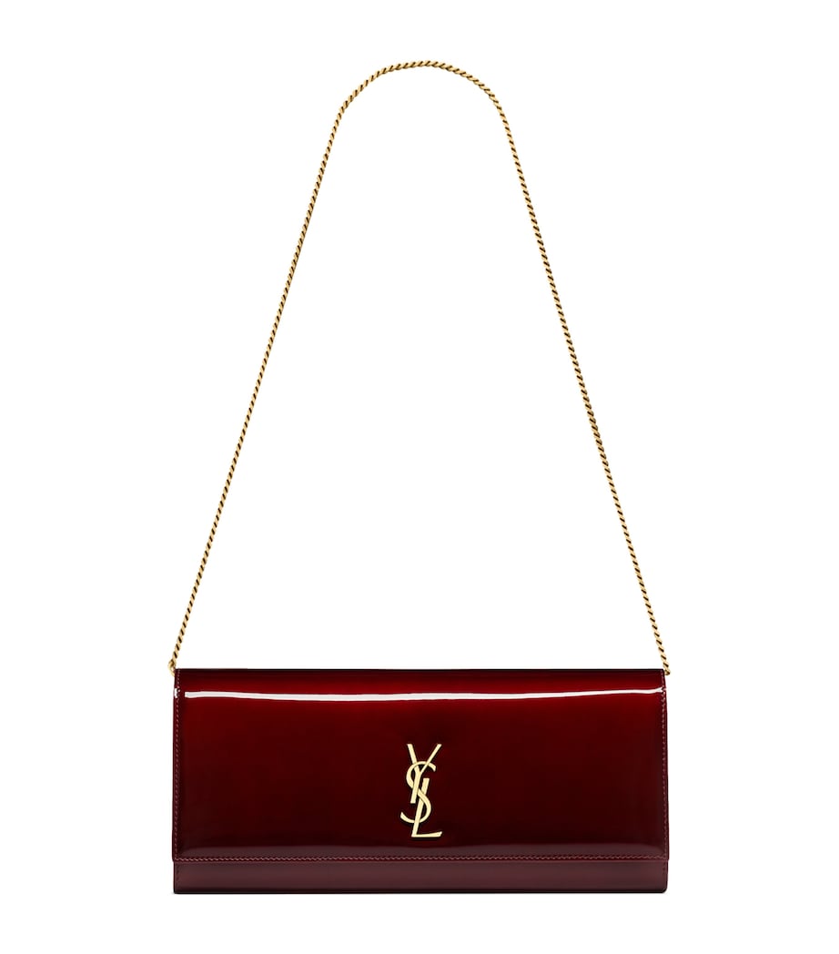 Saint Laurent Red Kate Patent Chain Wallet