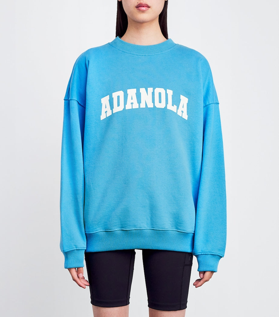 Blue Oversized Logo Sweatshirt