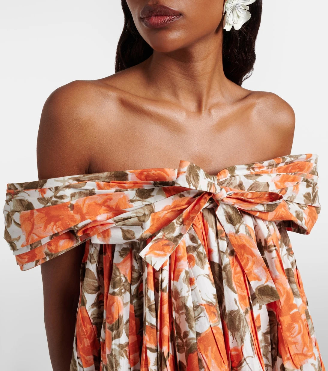 Chloé - Floral pleated cotton poplin minidress
