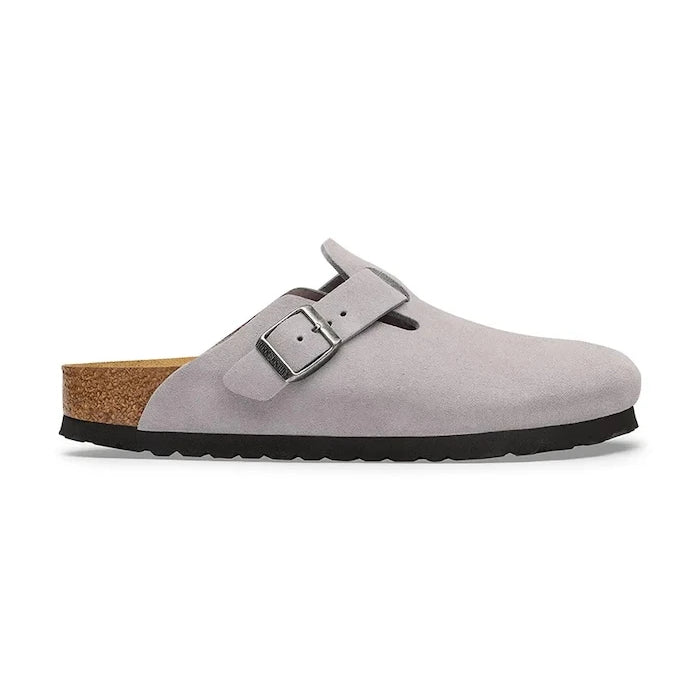 Birkenstock чехли сабо от велур Boston Suede Leather