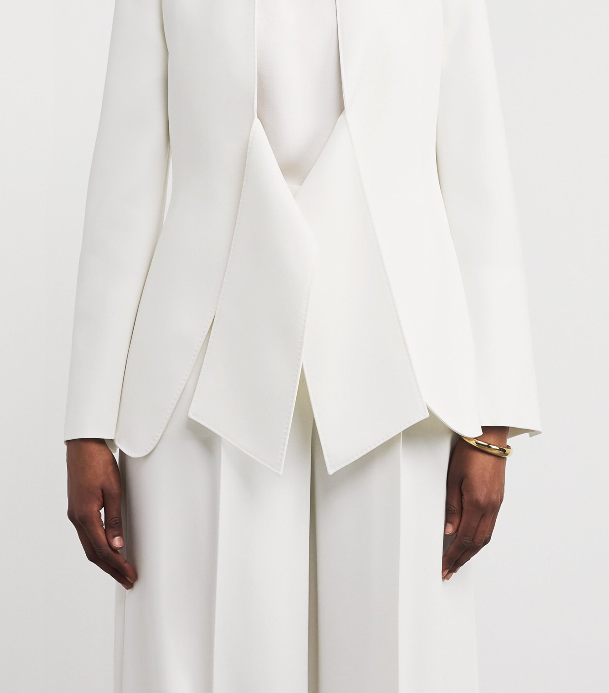 White Cady Tie-Waist Blazer