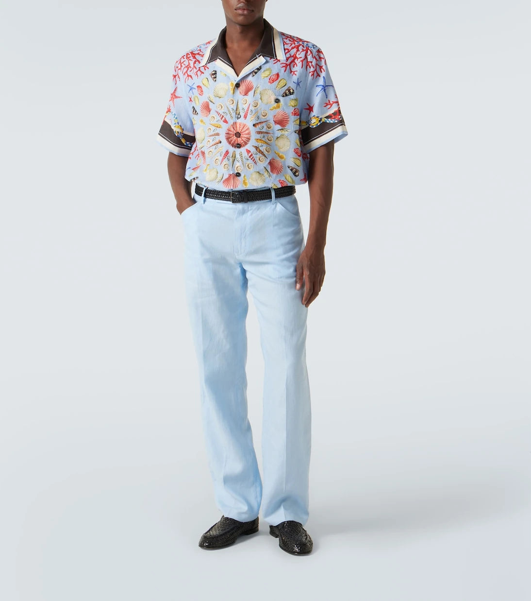 Dolce&Gabbana - Printed linen canvas bowling shirt
