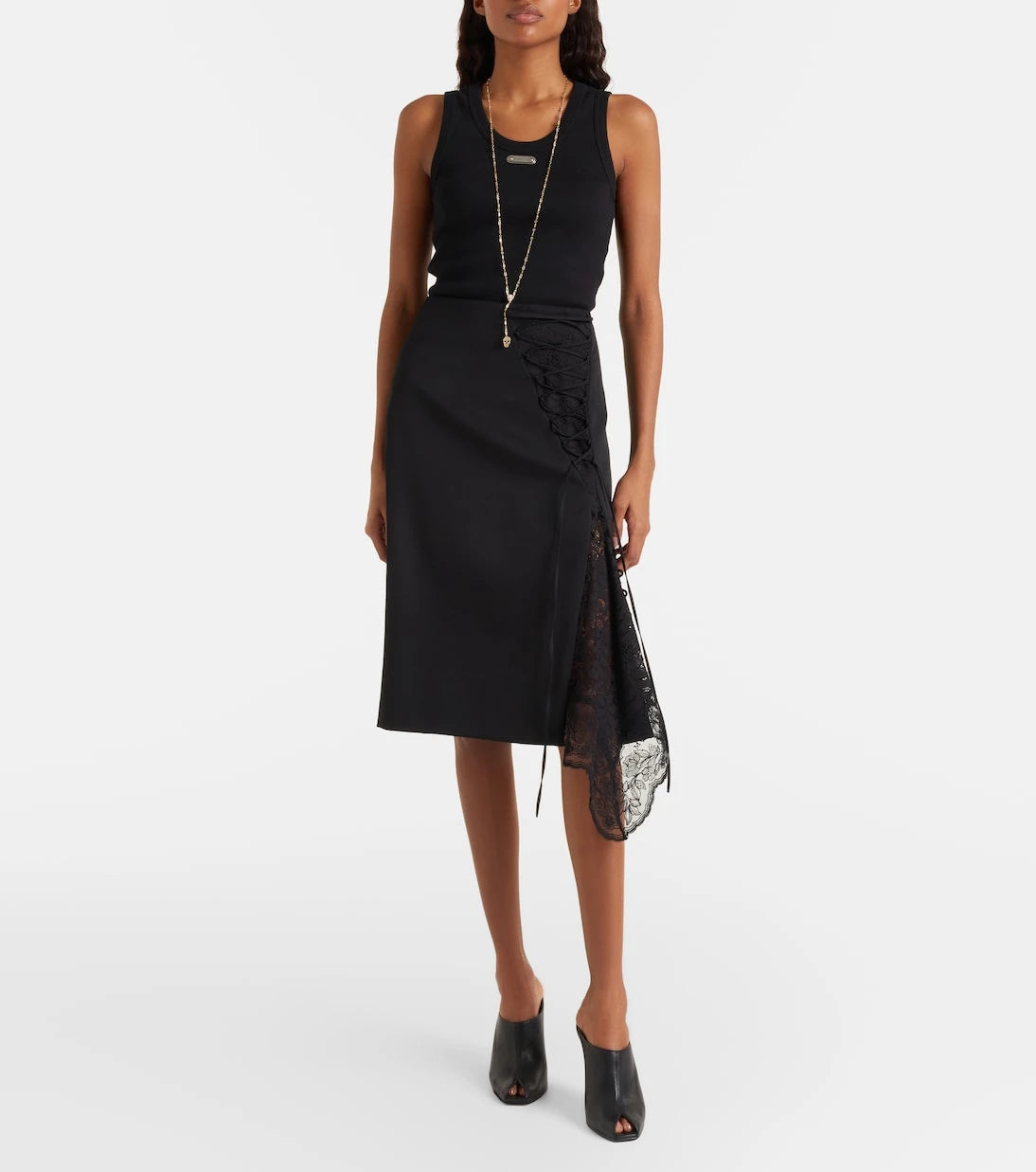 McQueen - Logo ribbed-knit tank top