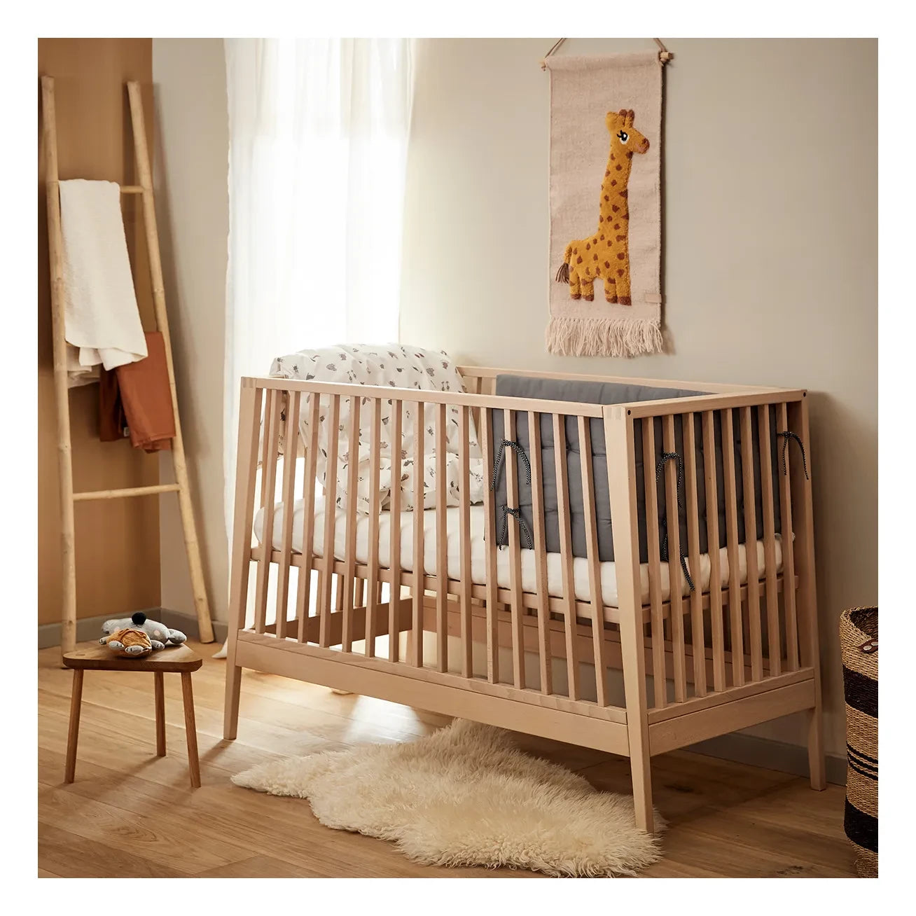 Leander - Linea and Luna Bumper in Organic Cotton | Grey
