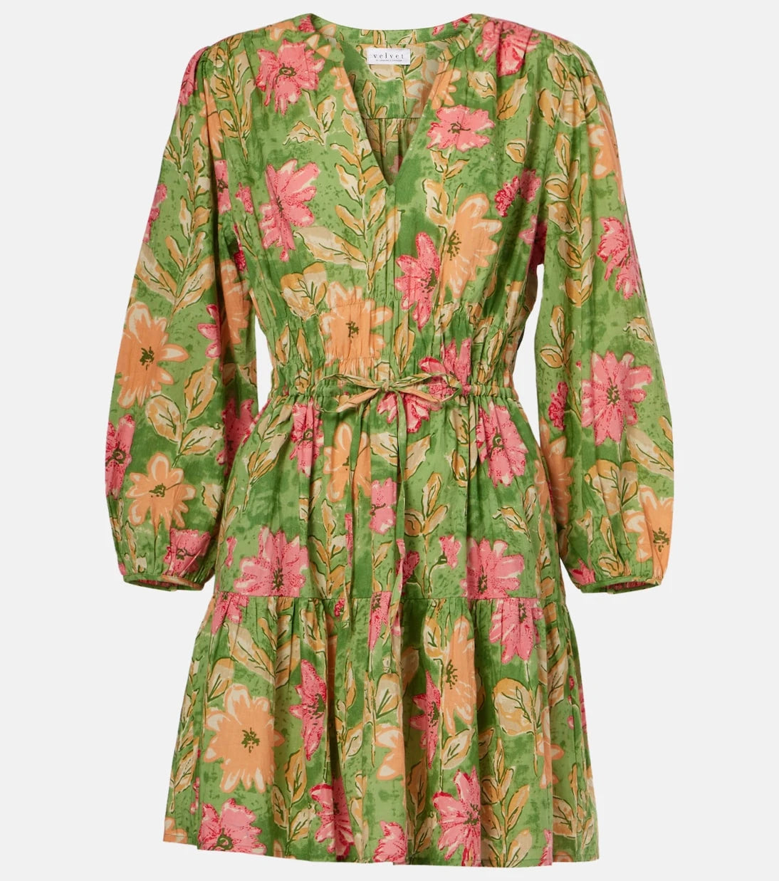 Velvet - Floral cotton minidress