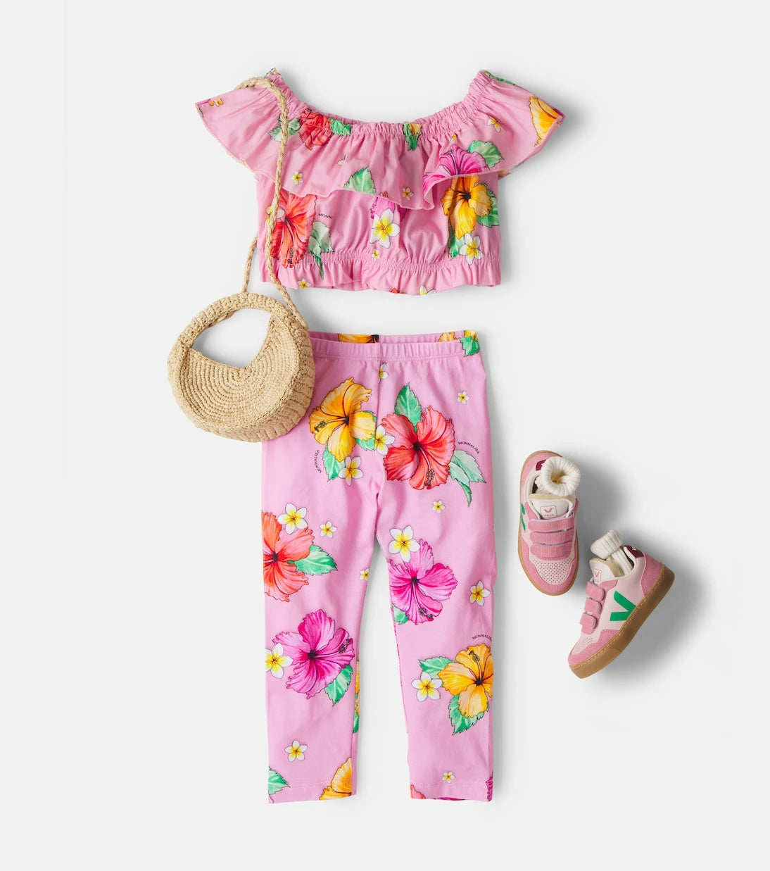 Monnalisa - Floral cotton-blend jersey leggings