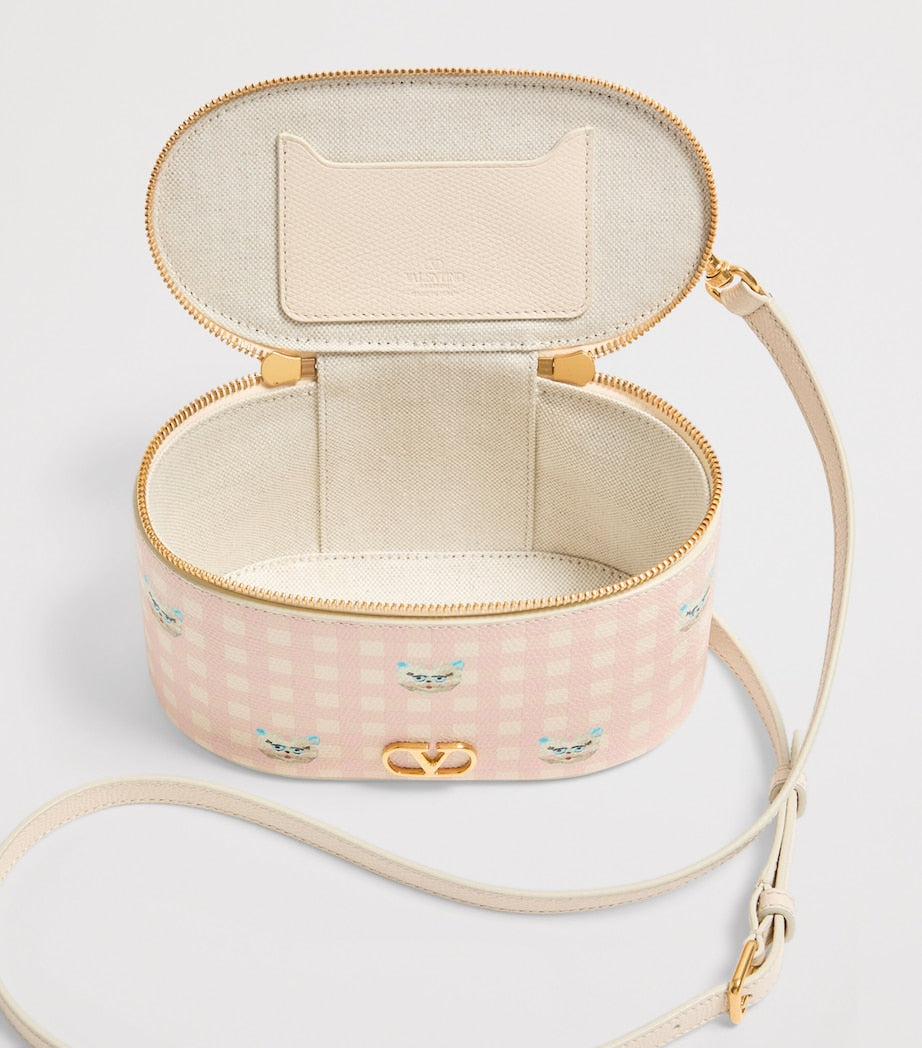 Valentino Garavani Pink Mini Leather Vanity Case Top-Handle Bag