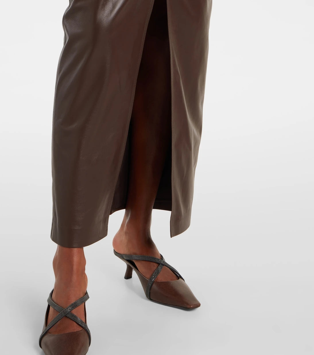 Brunello Cucinelli - Leather maxi skirt