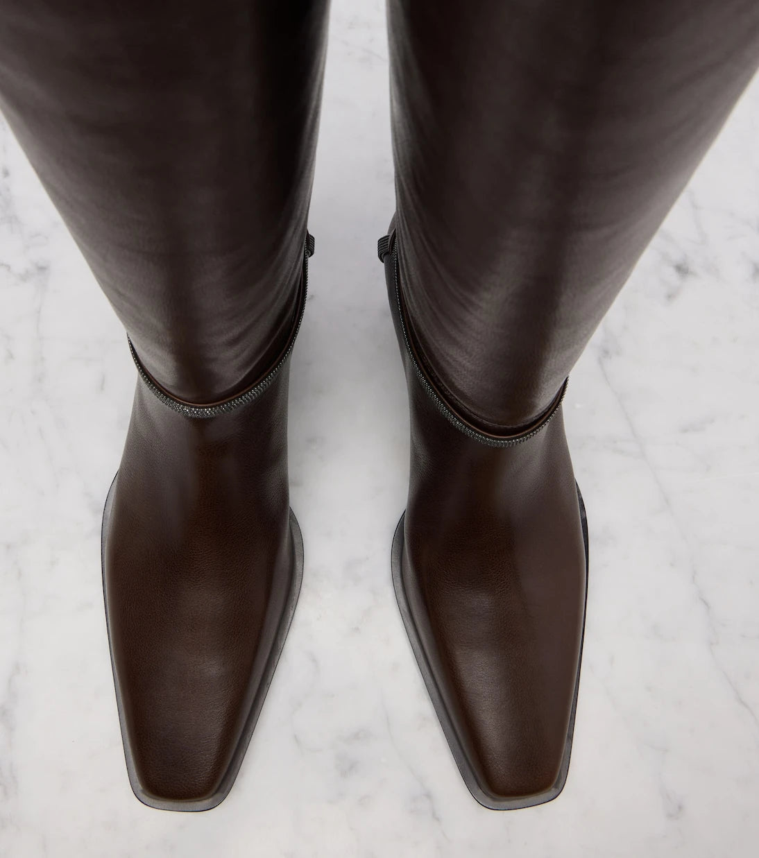 Brunello Cucinelli - Monili leather knee-high boots
